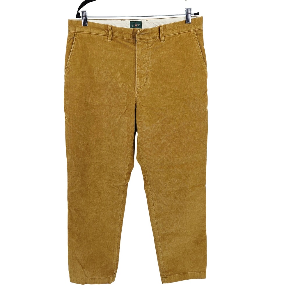 J.Crew Mens 34x30 Corduroy Straight Pants CM717 Oarsman Golden Brown‎ Vintage